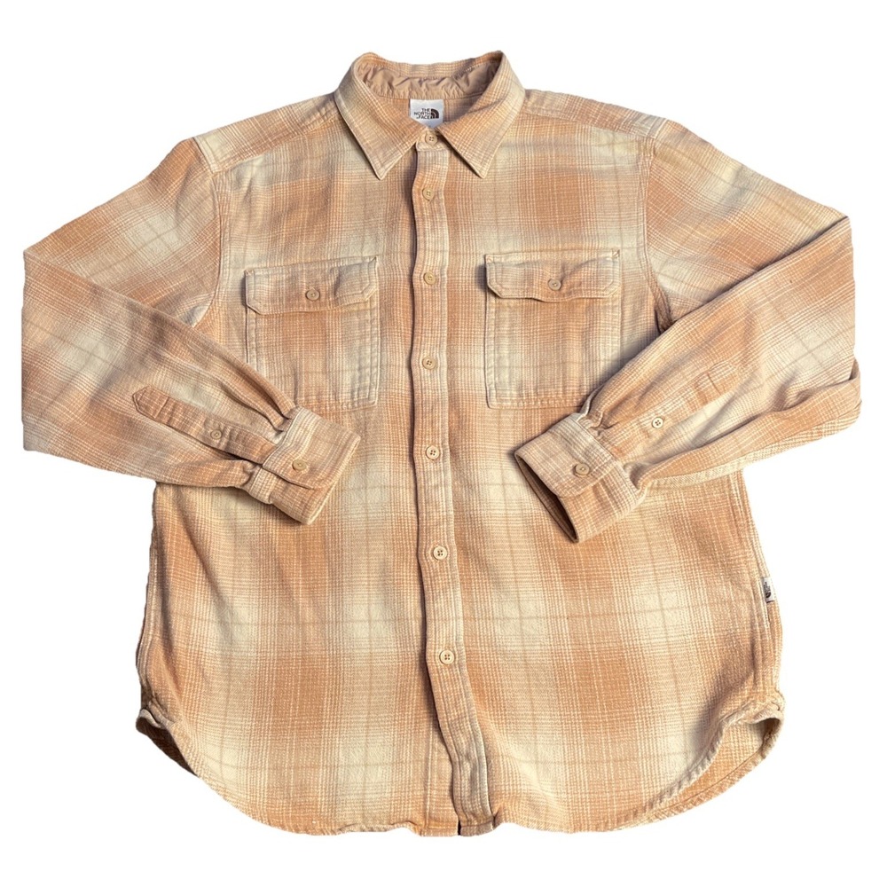 THE NORTH FACE Men Flannel M Plaid Flap Pocket Heavy Weight Shirt Gorpcore Retro